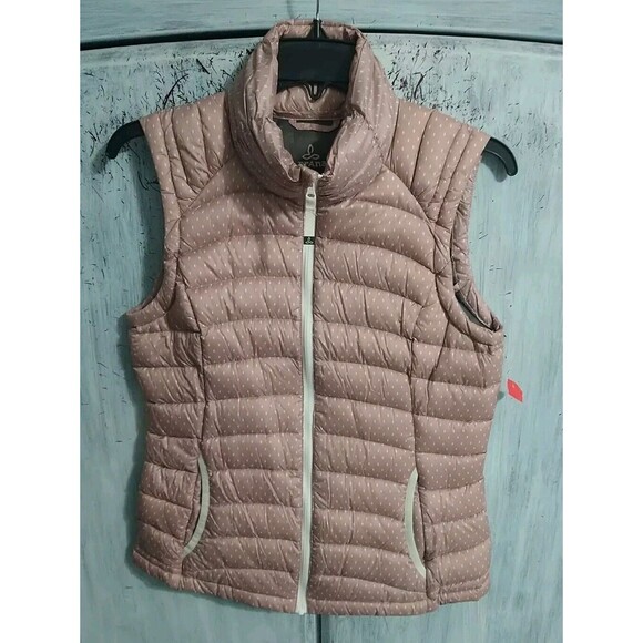 Prana Puffer Vest Pink Polka Dot Xs Feminine Outdoor - Picture 1 of 8